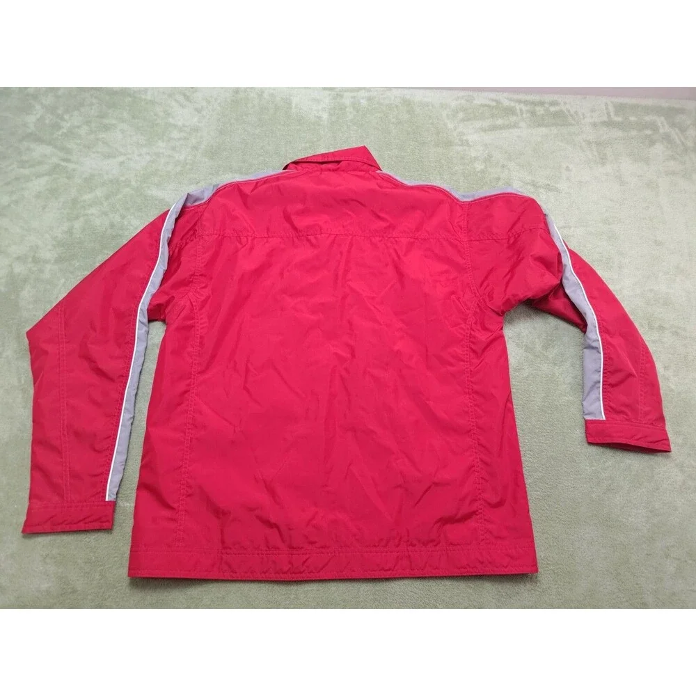 Reebok Windbreaker Jacket Mens Sz L Red Full Zip Technical Track Training